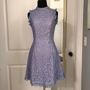 📦❌ SOLD ❌📦 Francesca's baby blue lace overlay dress.